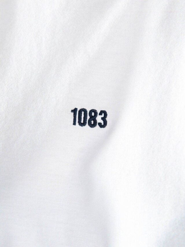 1083 - T-SHIRT BRODE 304 DROIT coton bio blanc Homme