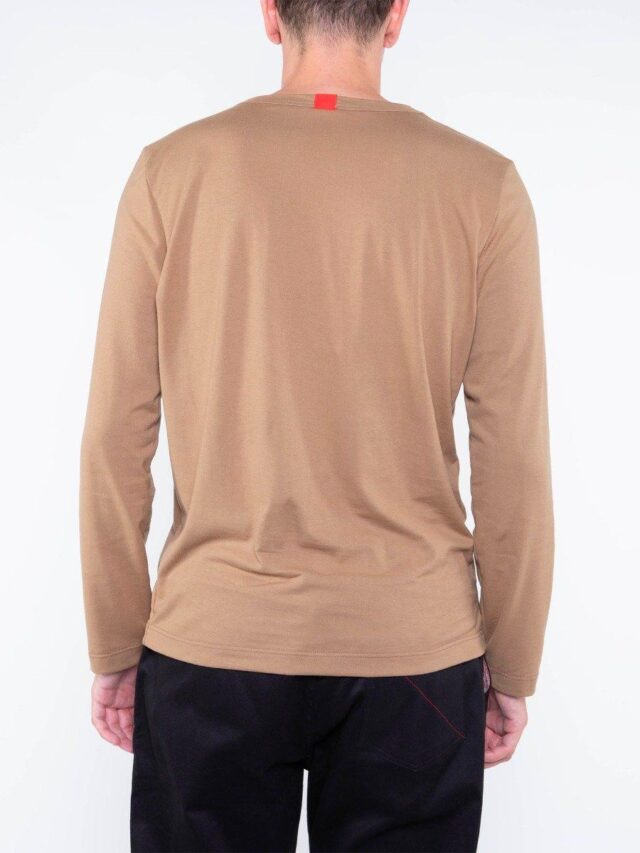 1083 - T-SHIRT MANCHES LONGUES DROIT 305 UNI coton bio moka Homme