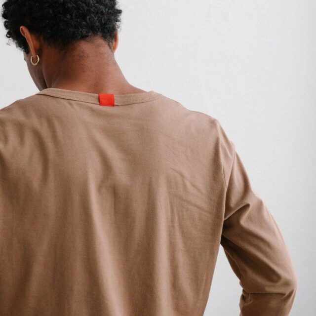 1083 - T-SHIRT MANCHES LONGUES DROIT 305 UNI coton bio moka Homme