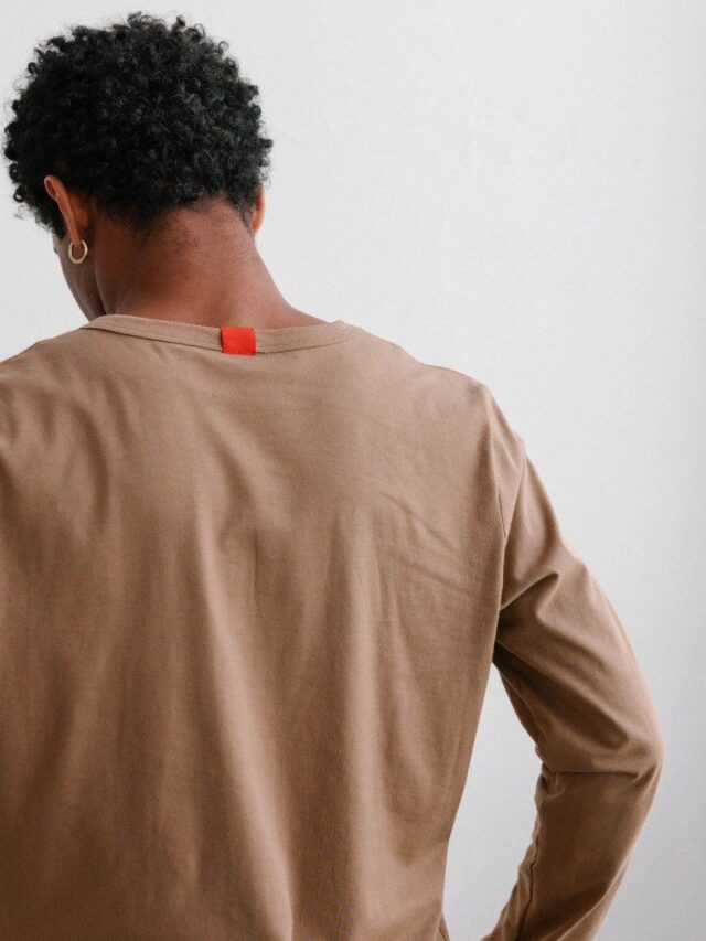 1083 - T-SHIRT MANCHES LONGUES DROIT 305 UNI coton bio moka Homme