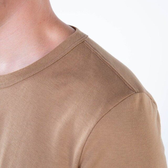 1083 - T-SHIRT MANCHES LONGUES DROIT 305 UNI coton bio moka Homme