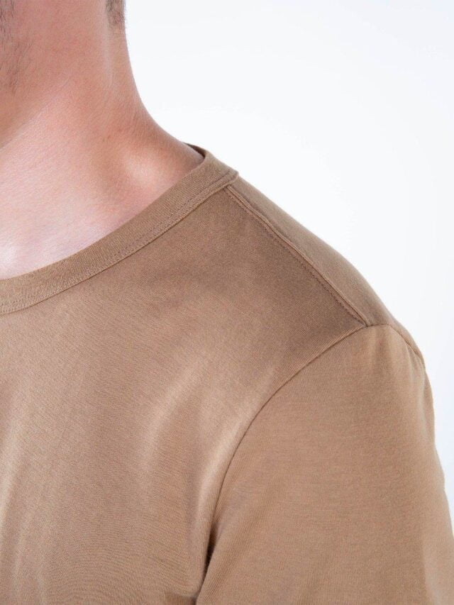 1083 - T-SHIRT MANCHES LONGUES DROIT 305 UNI coton bio moka Homme