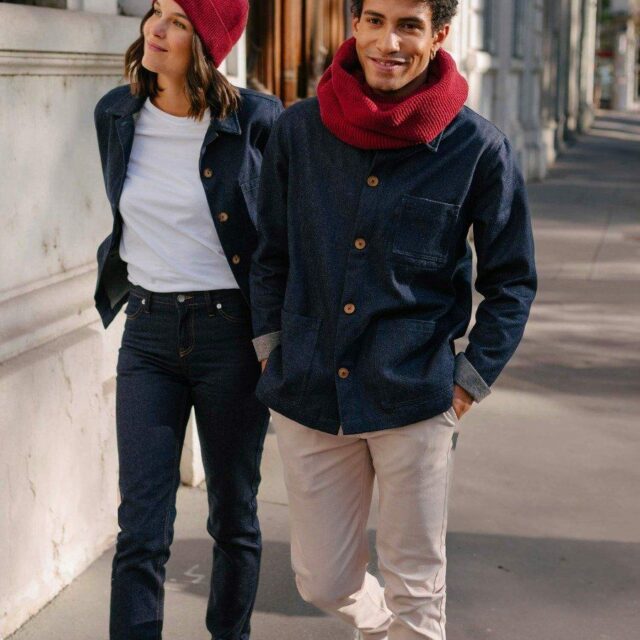 1083 - BONNET 841 coton recycle grenat Unisexe