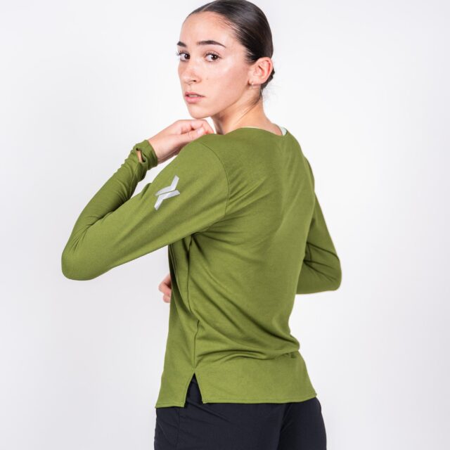 Sensus - T-shirt Femme Sensus ADN LONG Kaki 2.24 kgCo2eq - Made in France et recyclé (En stock)