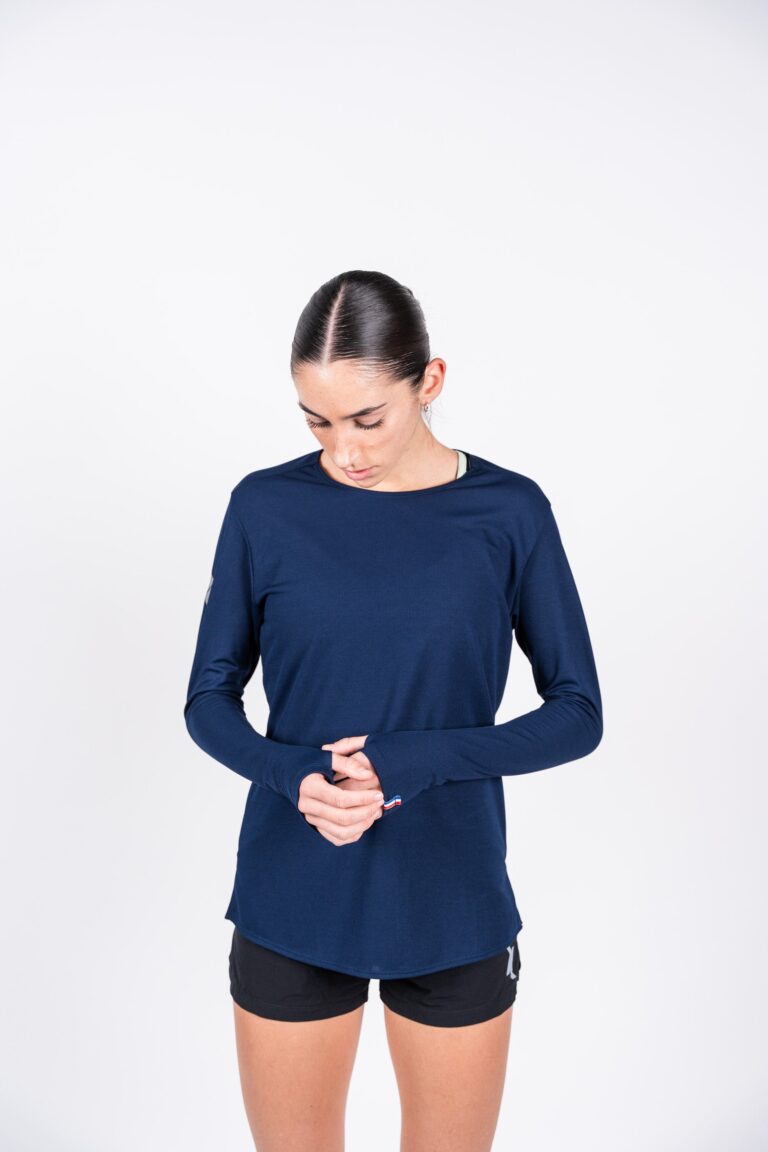 Sensus - T-shirt Femme Sensus ADN LONG Bleu 2.24 kgCo2eq - Made in France et recyclé (En stock)