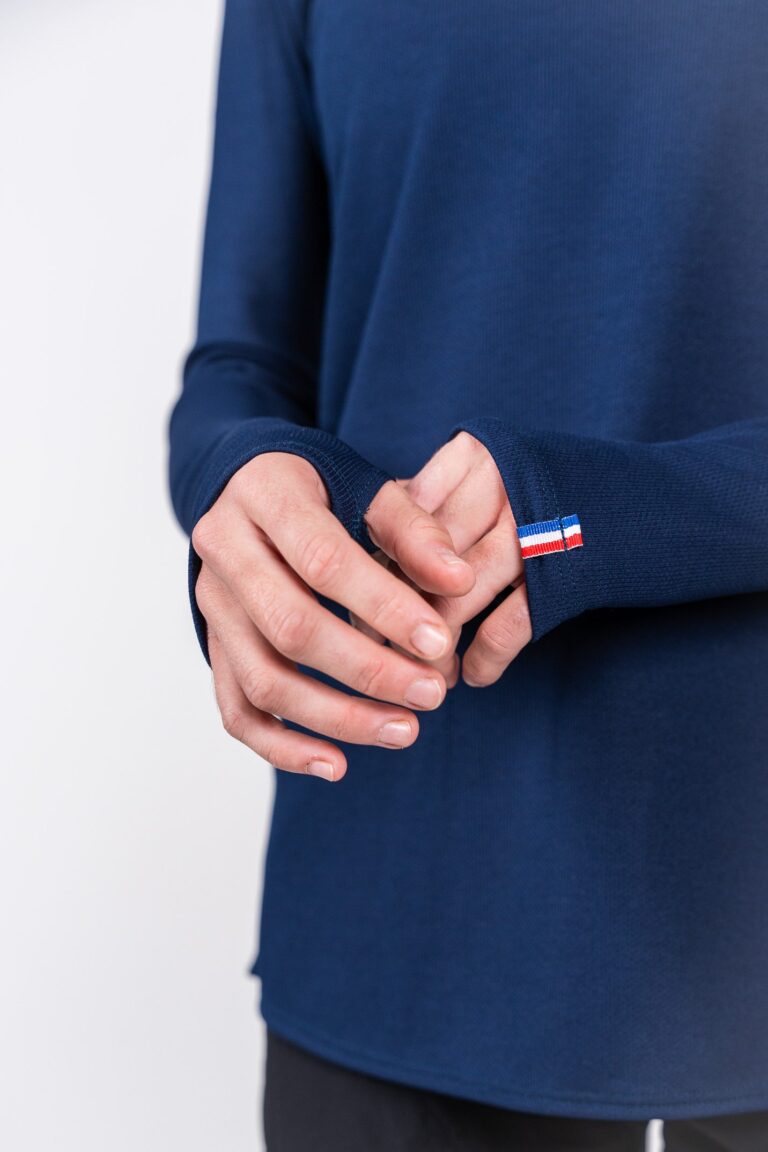 Sensus - T-shirt Femme Sensus ADN LONG Bleu 2.24 kgCo2eq - Made in France et recyclé (En stock)