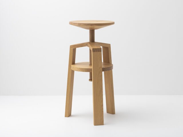 Delavelle - Tabourets à vis en bois - Clock en chêne 40-55 et 55-70 cm