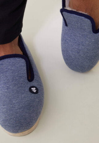 Le Slip Français - Pantoufles Bleu Jean bleu