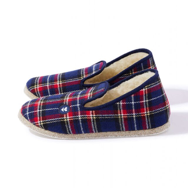 Le Slip Français - Charentaises Tartan Marine bleu