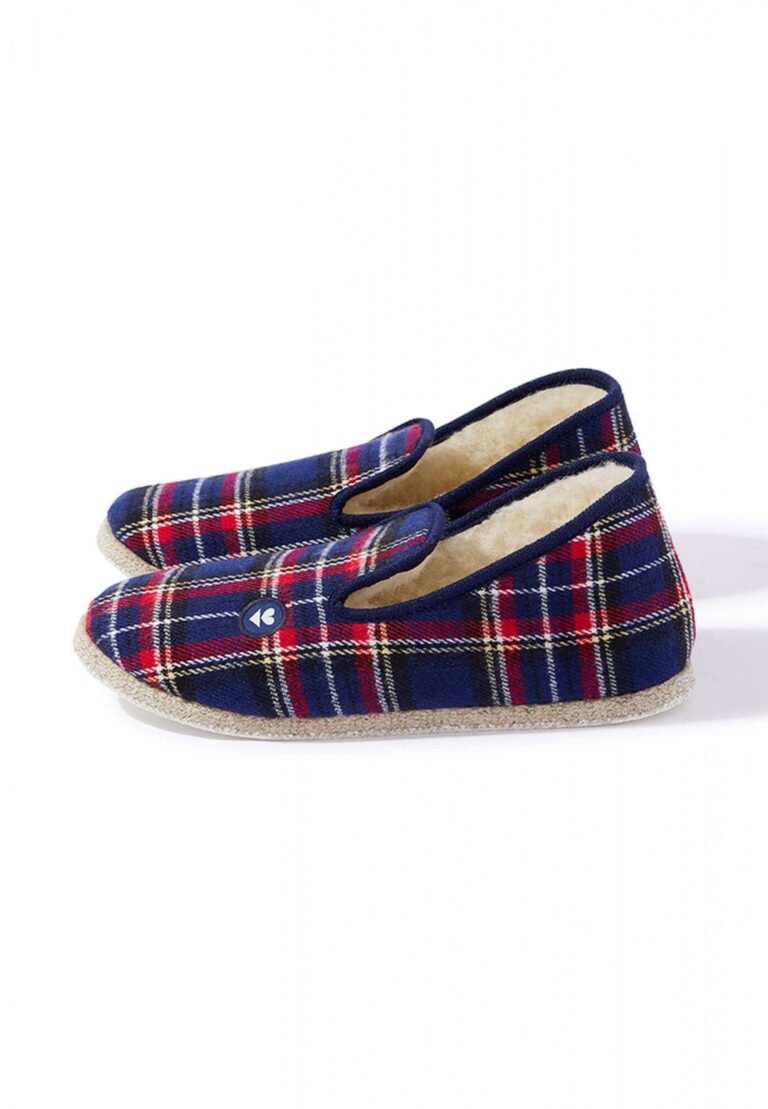 Le Slip Français - Charentaises Tartan Marine bleu