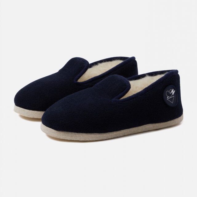 Le Slip Français - Pantoufles Marine Polaire bleu