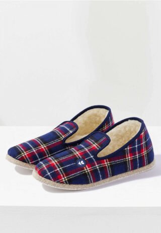 Le Slip Français - Charentaises Tartan Marine bleu