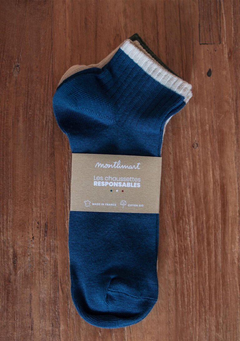 Montlimart - CHAUSSETTES MICRO MARINE/BEIGE