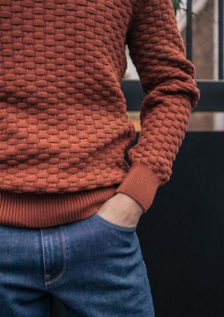 Montlimart - Pull Damier Terracotta