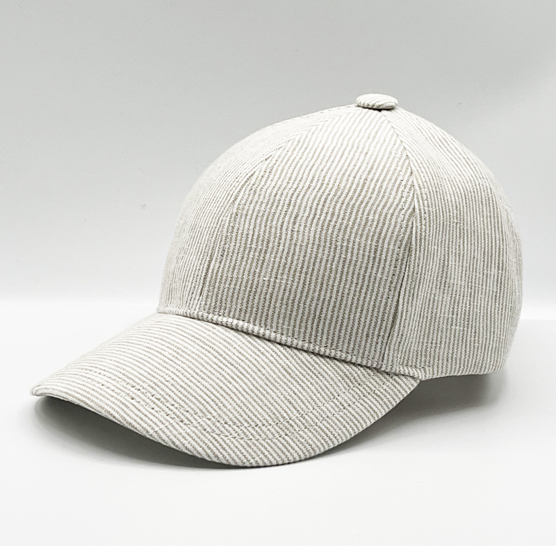 IMG 5687 Headoniste - Casquette Lino rayure oshkosh beige