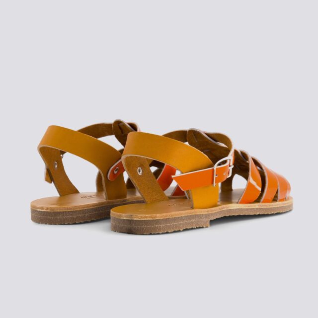 MAX VINCENT - SANDALES FERMEES ACIDULE cuir tannage vegetal orange Femme