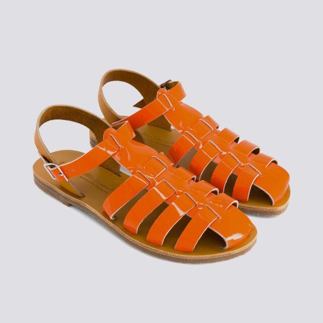 MAX VINCENT - SANDALES FERMEES ACIDULE cuir tannage vegetal orange Femme