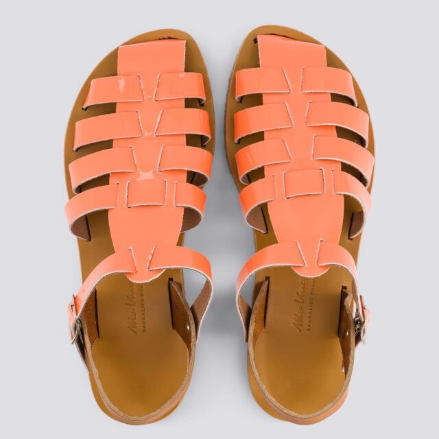 MAX VINCENT - SANDALES FERMEES ACIDULE cuir tannage vegetal peche Femme