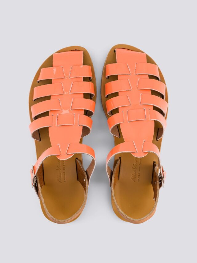 MAX VINCENT - SANDALES FERMEES ACIDULE cuir tannage vegetal peche Femme