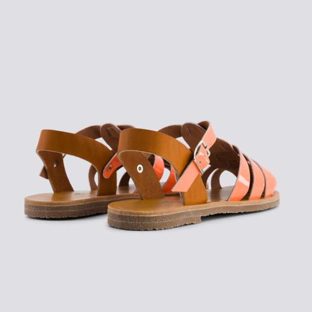 MAX VINCENT - SANDALES FERMEES ACIDULE cuir tannage vegetal peche Femme