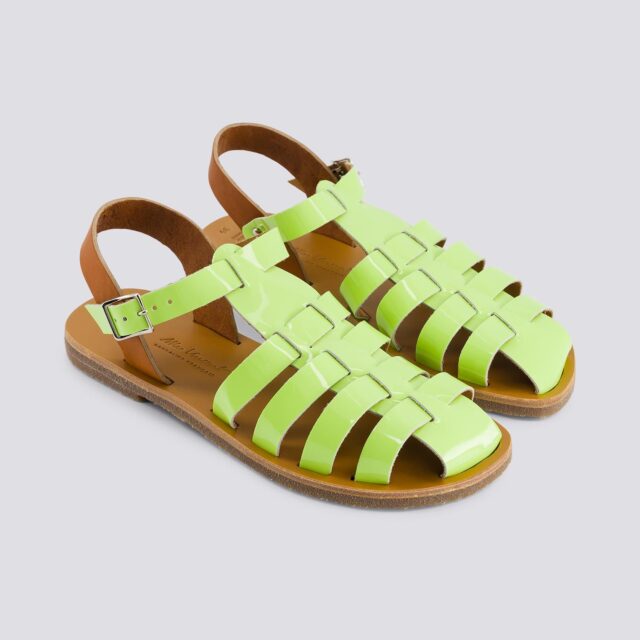 MAX VINCENT - SANDALES FERMEES ACIDULE cuir tannage vegetal vert pastel Femme