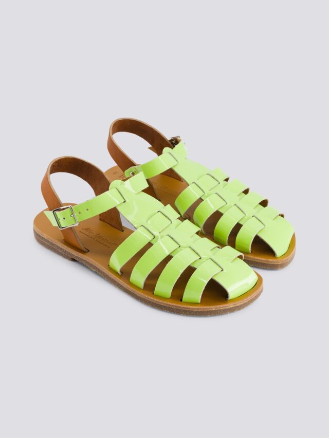 MAX VINCENT - SANDALES FERMEES ACIDULE cuir tannage vegetal vert pastel Femme