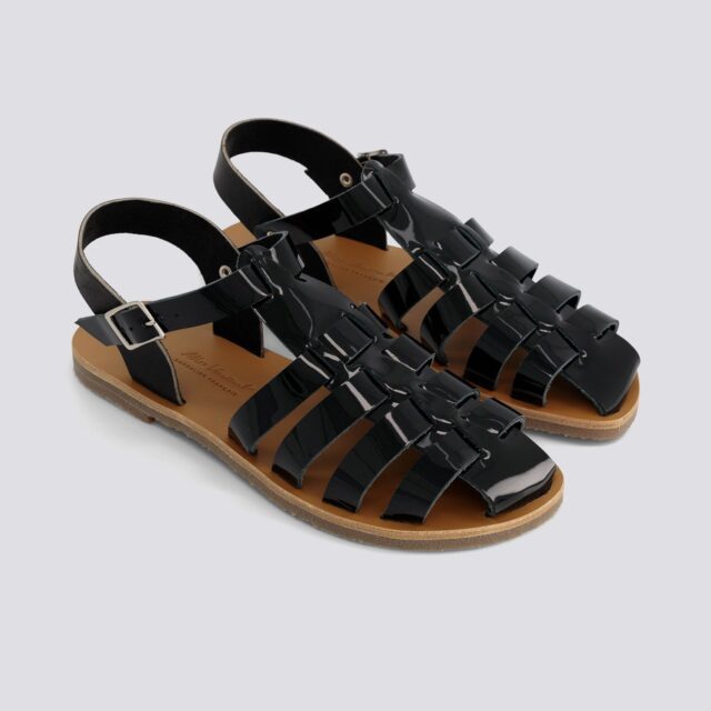 MAX VINCENT - SANDALES FERMEES ACIDULE cuir tannage vegetal noir Femme