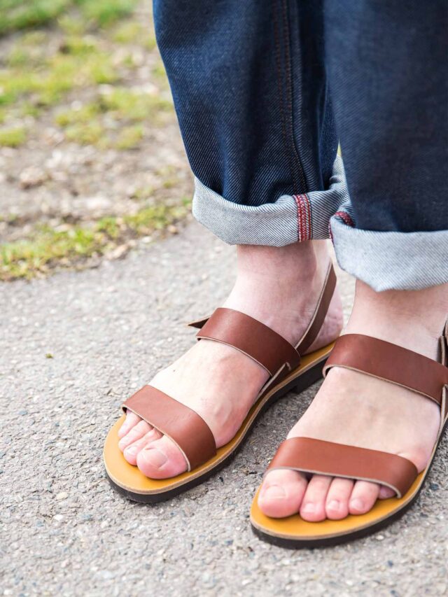 MAX VINCENT - SANDALES DOUBLE BRIDE ALEX cuir tannage vegetal marron Homme