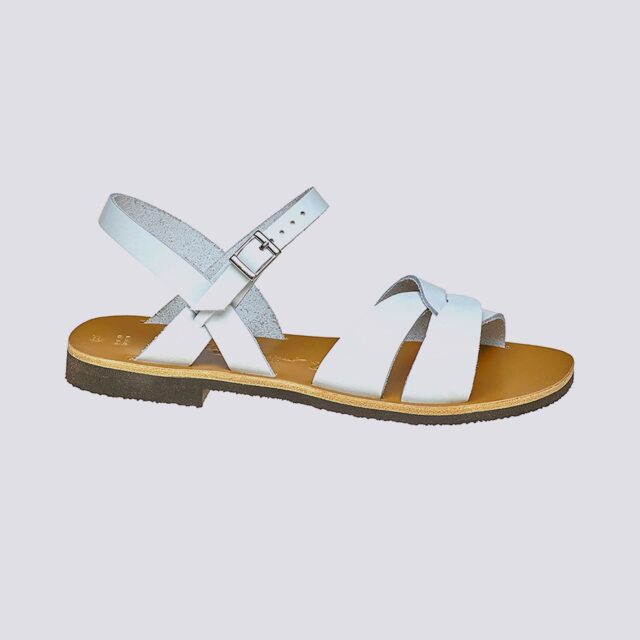 MAX VINCENT - SANDALES BRIDES CROISEES ATHENA cuir blanc Femme