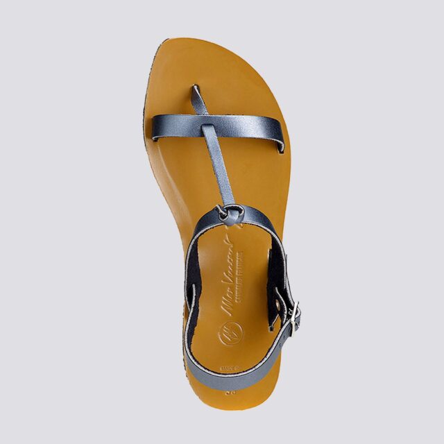 MAX VINCENT - SANDALES DOUBLE BRIDE BANDOL cuir tannage vegetal acier Femme