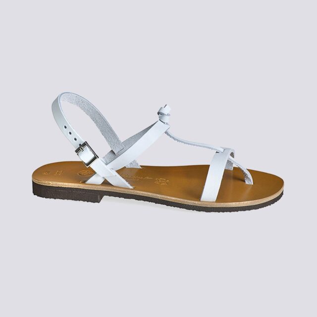 MAX VINCENT - SANDALES DOUBLE BRIDE BANDOL cuir blanc Femme