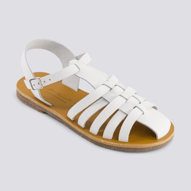 MAX VINCENT - SANDALES FERMEES DIANE cuir blanc Femme