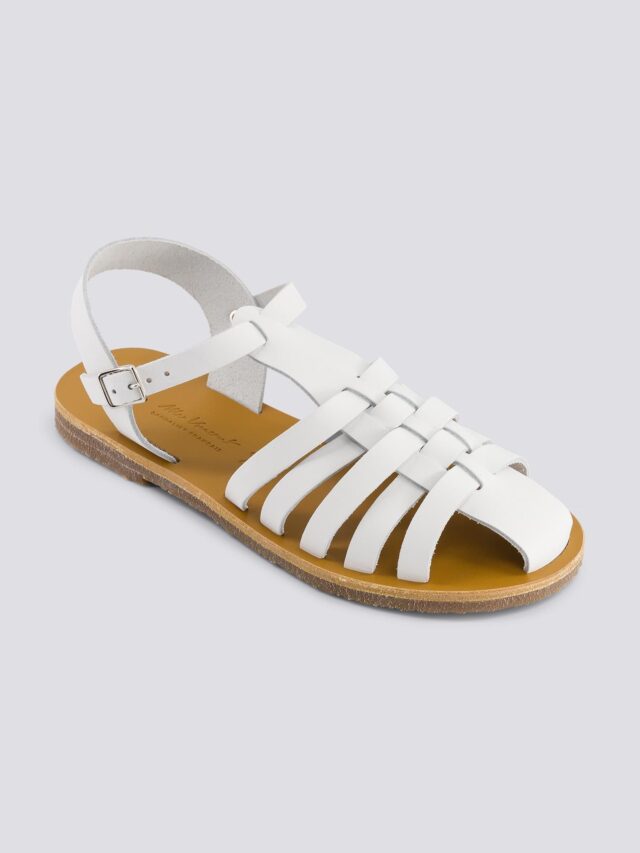 MAX VINCENT - SANDALES FERMEES DIANE cuir blanc Femme
