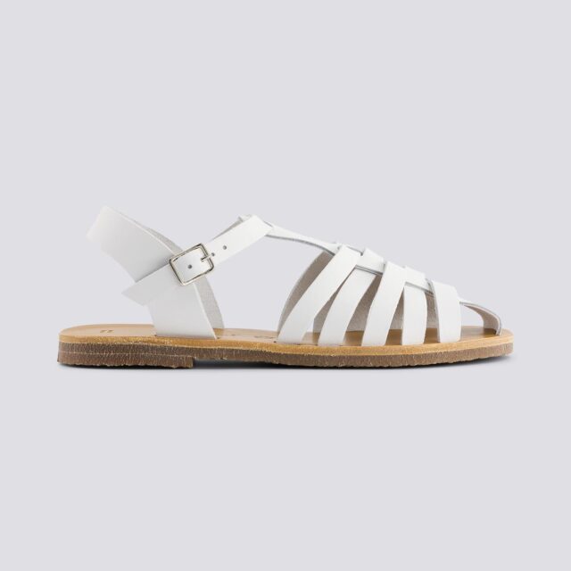 MAX VINCENT - SANDALES FERMEES DIANE cuir blanc Femme