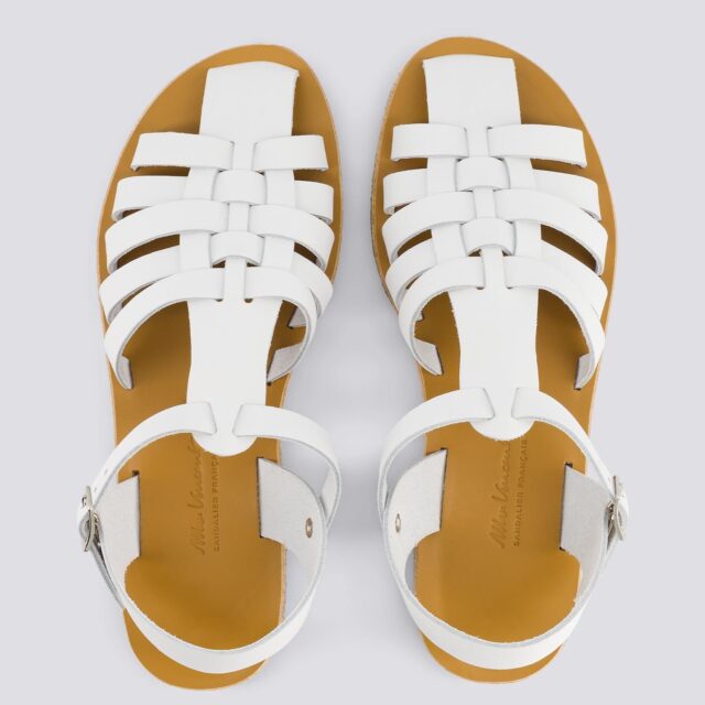 MAX VINCENT - SANDALES FERMEES DIANE cuir blanc Femme