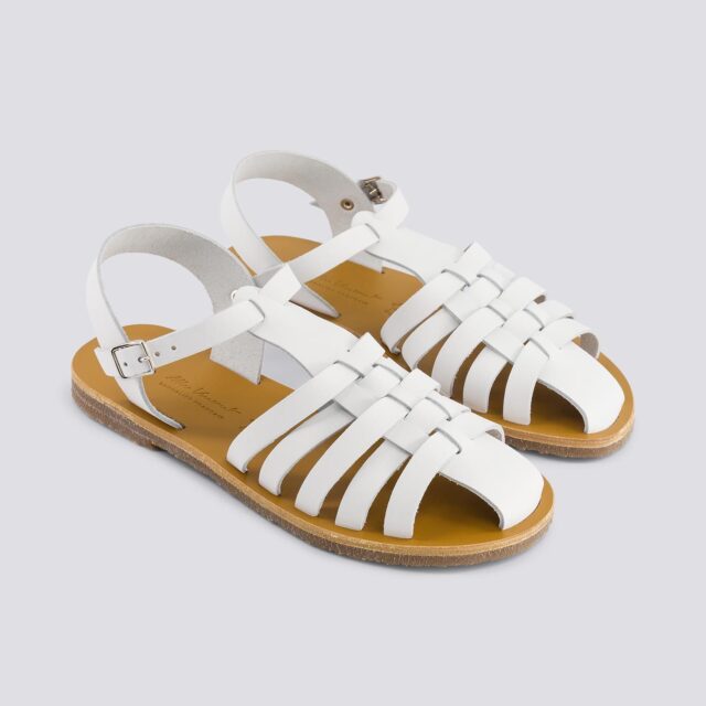 MAX VINCENT - SANDALES FERMEES DIANE cuir blanc Femme