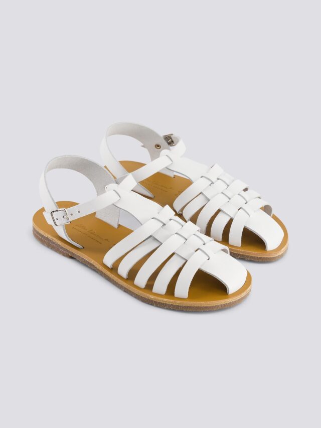 MAX VINCENT - SANDALES FERMEES DIANE cuir blanc Femme