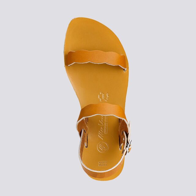 MAX VINCENT - SANDALES DOUBLE BRIDE DIVINE cuir tannage vegetal naturel Femme