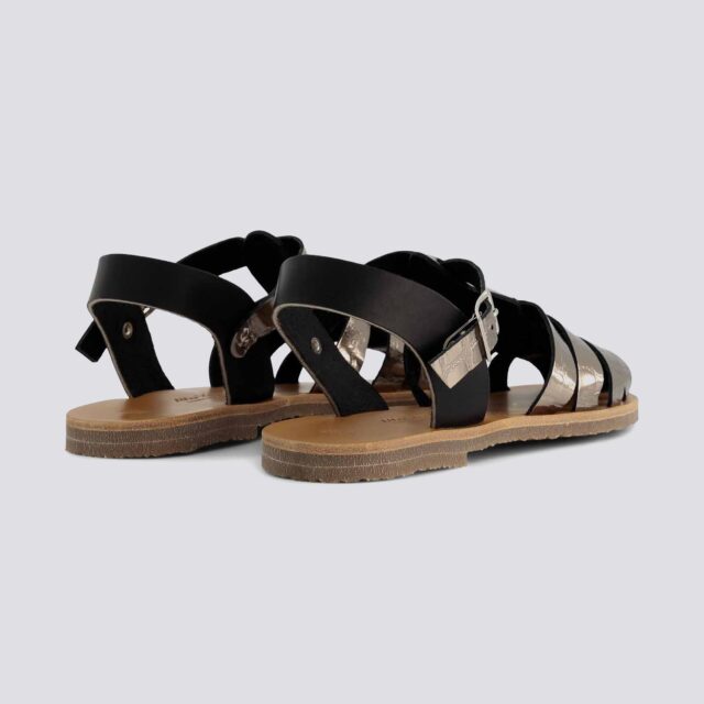 MAX VINCENT - SANDALES FERMEES HELENE CROCO cuir tannage vegetal metal Femme