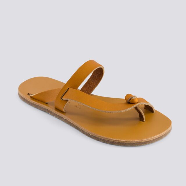 MAX VINCENT - TONGS LAMIA cuir tannage vegetal naturel Femme