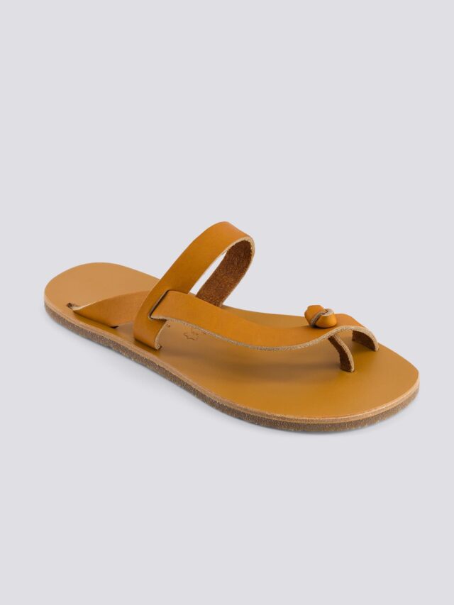 MAX VINCENT - TONGS LAMIA cuir tannage vegetal naturel Femme