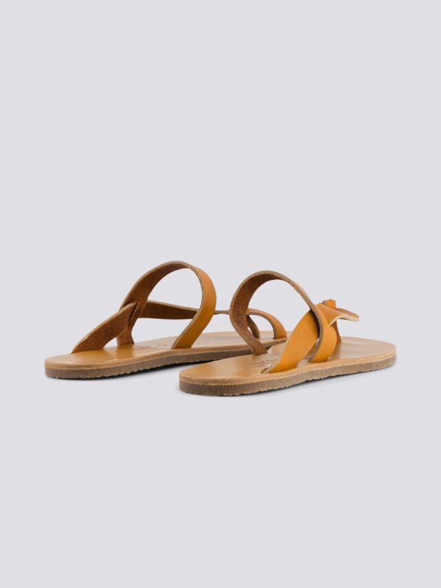 MAX VINCENT - TONGS LAMIA cuir tannage vegetal naturel Femme