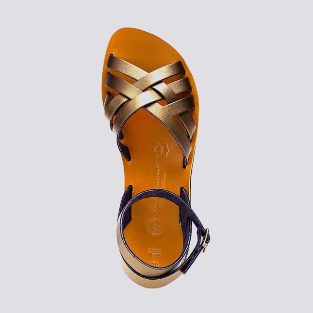 MAX VINCENT - SANDALES BRIDES CROISEES MURCIA cuir tannage vegetal mordore Femme