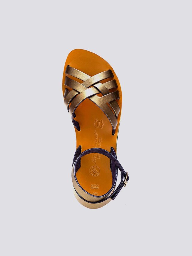 MAX VINCENT - SANDALES BRIDES CROISEES MURCIA cuir tannage vegetal mordore Femme