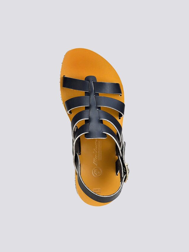 MAX VINCENT - TROPEZIENNE PAMPELONE cuir tannage vegetal noir Homme