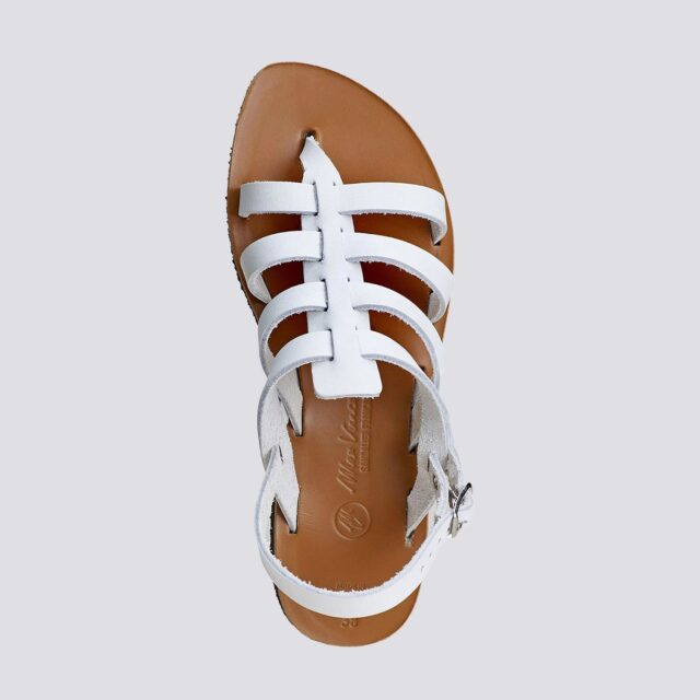 MAX VINCENT - TROPEZIENNE POMPEI cuir blanc Femme