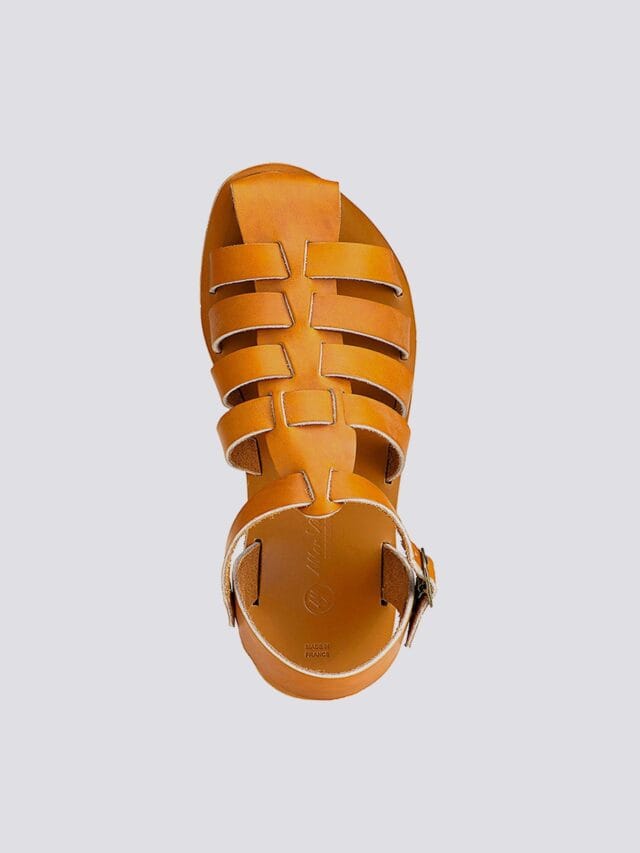 MAX VINCENT - SANDALES FERMEES TRADITION cuir tannage vegetal naturel Homme