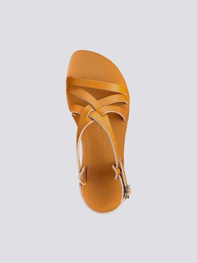 MAX VINCENT - SANDALES BRIDES CROISEES VERO cuir tannage vegetal naturel Femme