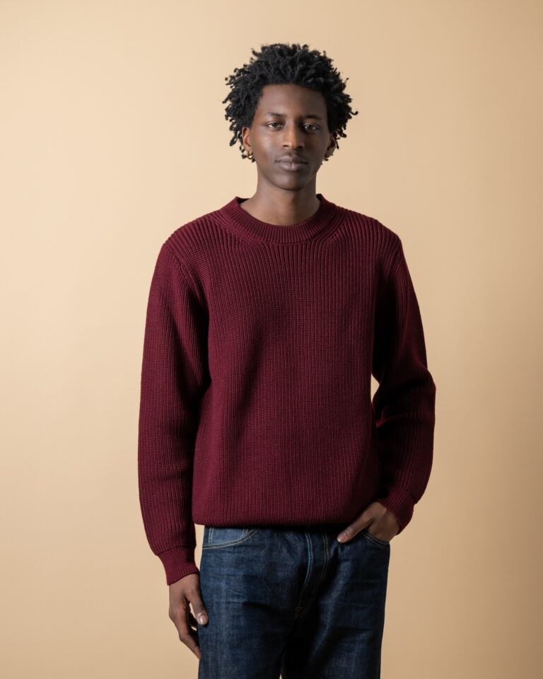 Pull Vasken col rond bordeaux