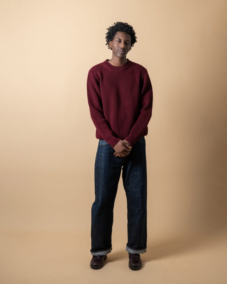Pull Vasken col rond bordeaux
